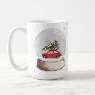 クリスマススノーグローブの水色イラストレーション コーヒーマグカップ