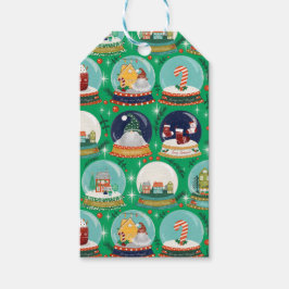 クリスマススノーグローブグリーン – ウッドランドクリスマス ギフトタグ