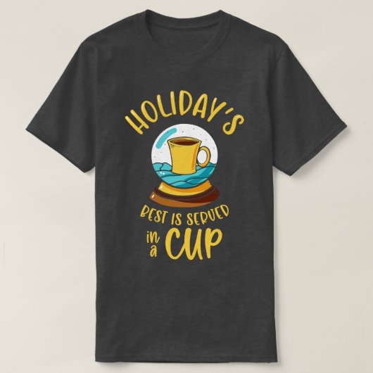 クリスマススノーグローブコーヒー Tシャツ (デザイン正面)