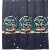 クリスマススノーグローブデザイン シャワーカーテン (正面)