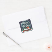 クリスマススノーグローブデザイン スクエアシール (封筒)