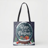 クリスマススノーグローブデザイン トートバッグ (正面)
