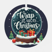 クリスマススノーグローブデザイン メタルオーナメント (裏面)