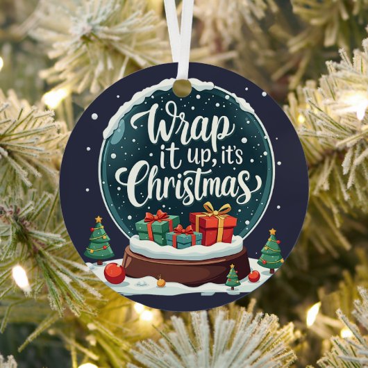 クリスマススノーグローブデザイン メタルオーナメント (インサイチュ)