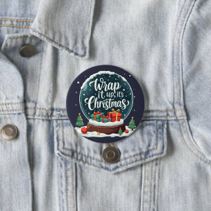 クリスマススノーグローブデザイン 缶バッジ