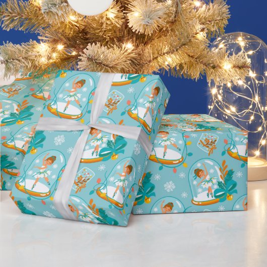 クリスマススノーグローブバレリーナ ラッピングペーパー (クリスマス)