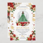 クリスマススノーグローブプリンセスウィンターキンセアニラ 招待状 (正面/裏面)