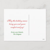 クリスマススノーグローブホリデーフォトパーソナライズされたー シーズンポストカード (裏面)