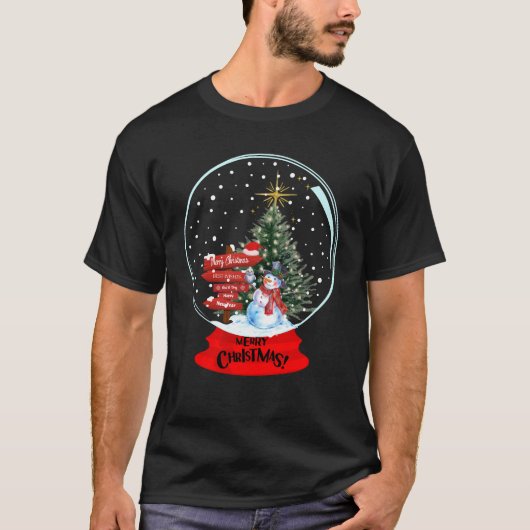クリスマススノーグローブメリークリスマス Tシャツ (正面)