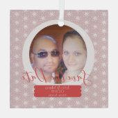 クリスマススノーグローブ写真の雪片 ガラスオーナメント (裏面)