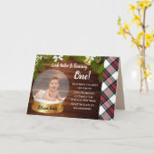 クリスマススノーグローブ写真を追加1st誕生日パーティー カード (黄色い花)