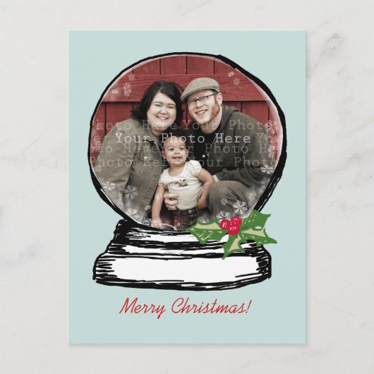 クリスマススノーグローブ写真 シーズンポストカード (正面)