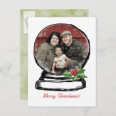 クリスマススノーグローブ写真 シーズンポストカード (正面/裏面)