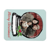 クリスマススノーグローブ写真 マグネット (横)