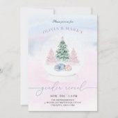 クリスマススノーグローブ冬のジェンダーの発表 招待状 (正面)
