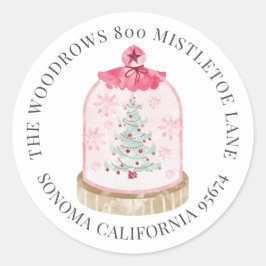 クリスマススノーグローブ差出人住所 ラウンドシール