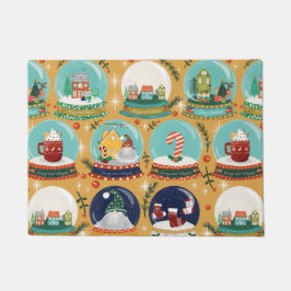 クリスマススノーグローブ格言//ジンジャーブレッドハウス// ドアマット