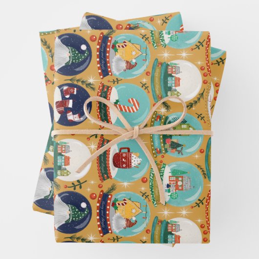 クリスマススノーグローブ格言//ジンジャーブレッドハウス// ラッピングペーパーシート (インサイチュ)