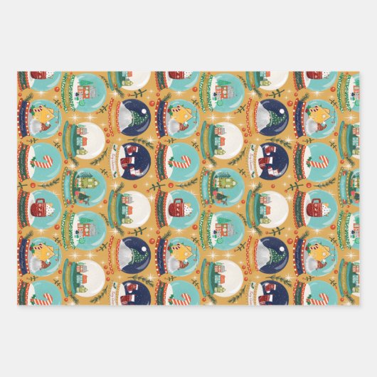 クリスマススノーグローブ格言//ジンジャーブレッドハウス// ラッピングペーパーシート (正面)