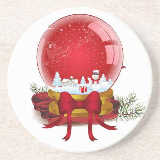 クリスマススノーグローブ コースター (正面)