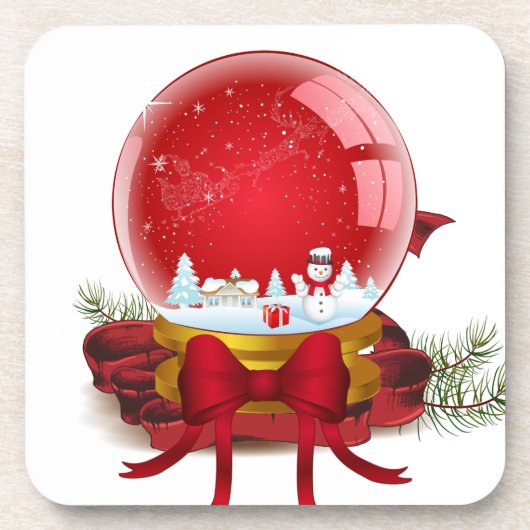 クリスマススノーグローブ コースター (正面)