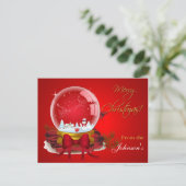 クリスマススノーグローブ シーズンポストカード (スタンド正面)