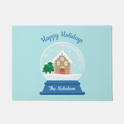 クリスマススノーグローブ ドアマット (正面)