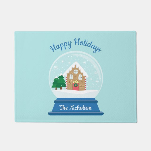 クリスマススノーグローブ ドアマット (正面)