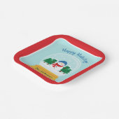 クリスマススノーグローブ ペーパープレート (傾斜あり)