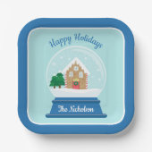 クリスマススノーグローブ ペーパープレート (正面)