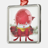 クリスマススノーグローブ メタルオーナメント (左)