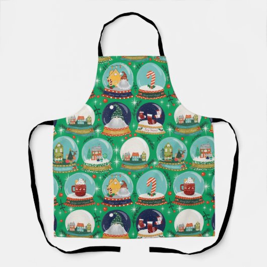 クリスマススノーグローブ//格言//ジンジャーブレッドハウス// エプロン (正面)