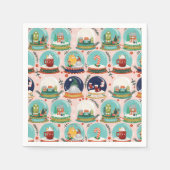 クリスマススノーグローブ//格言//ジンジャーブレッドハウス// スタンダードカクテルナプキン (正面)