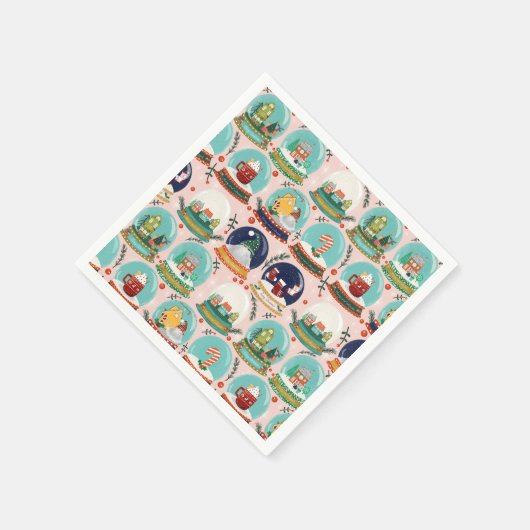 クリスマススノーグローブ//格言//ジンジャーブレッドハウス// スタンダードカクテルナプキン (角)