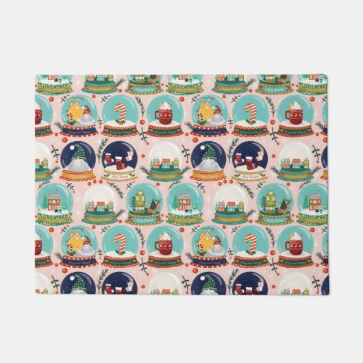 クリスマススノーグローブ//格言//ジンジャーブレッドハウス// ドアマット (正面)