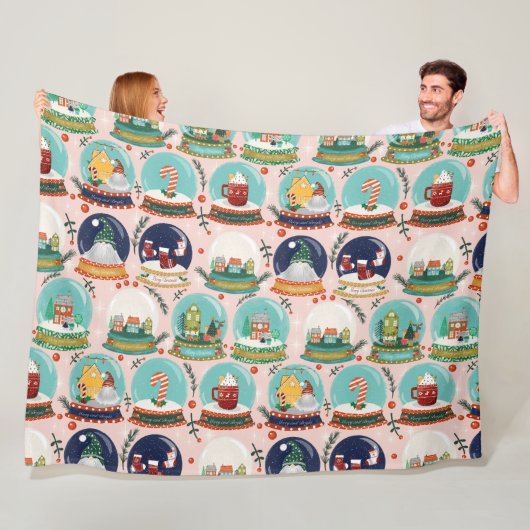 クリスマススノーグローブ//格言//ジンジャーブレッドハウス// フリースブランケット (インサイチュ)