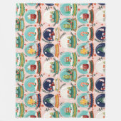 クリスマススノーグローブ//格言//ジンジャーブレッドハウス// フリースブランケット (正面)