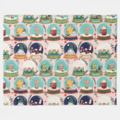 クリスマススノーグローブ//格言//ジンジャーブレッドハウス// フリースブランケット (正面(横))