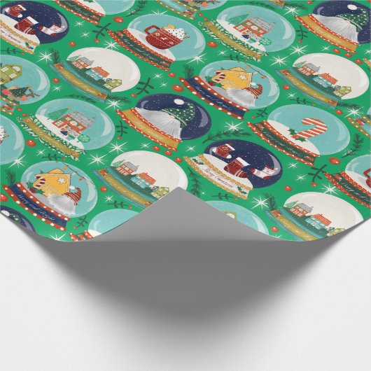 クリスマススノーグローブ//格言//ジンジャーブレッドハウス// ラッピングペーパー (角)