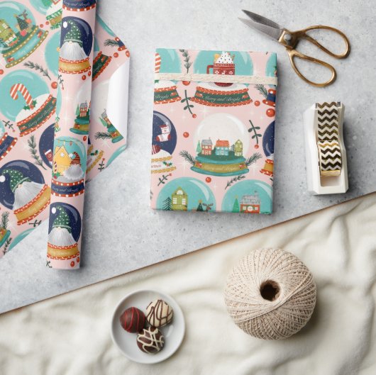 クリスマススノーグローブ//格言//ジンジャーブレッドハウス// ラッピングペーパー (クラフト)