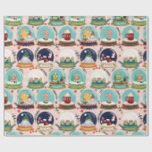 クリスマススノーグローブ//格言//ジンジャーブレッドハウス// ラッピングペーパー (フラット)