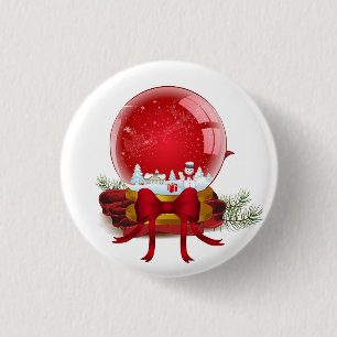 クリスマススノーグローブ 缶バッジ