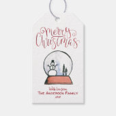 クリスマススノーグローブ{RED} ギフトタグ (正面)