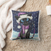 クリスマススノーシアメズキャットアメリカンMoJo枕 クッション (ブランケット)