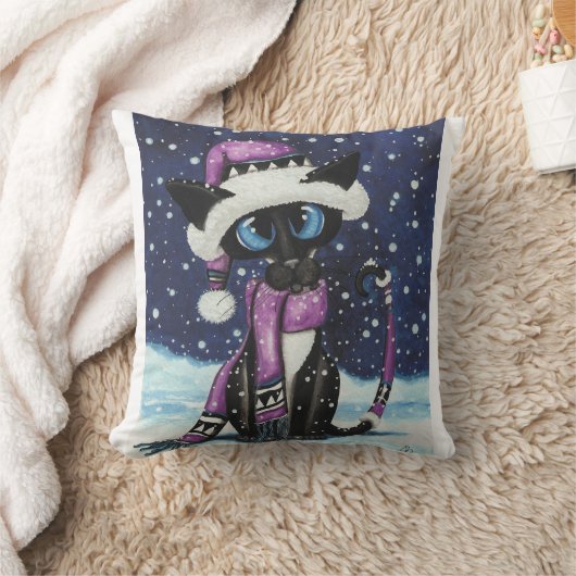 クリスマススノーシアメズキャットアメリカンMoJo枕 クッション (ブランケット)