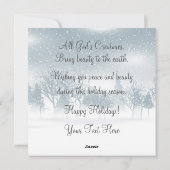 クリスマススノーシーンホリデー名のパーソナライズ シーズンカード (裏面)