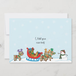 クリスマススノーシーン両面/フラット/カード/& env 7"x5" シーズンカード