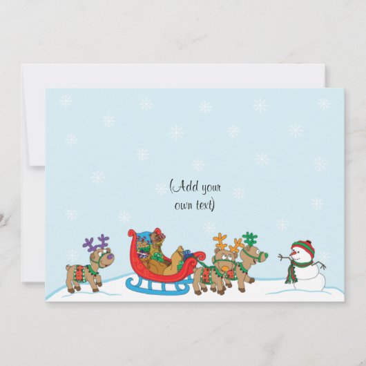 クリスマススノーシーン両面/フラット/カード/& env 7"x5" シーズンカード (正面)