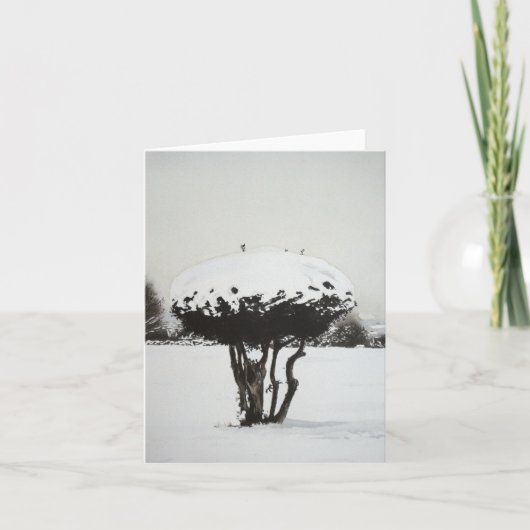 クリスマススノーシーン風景アートノートカード シーズンカード (正面)