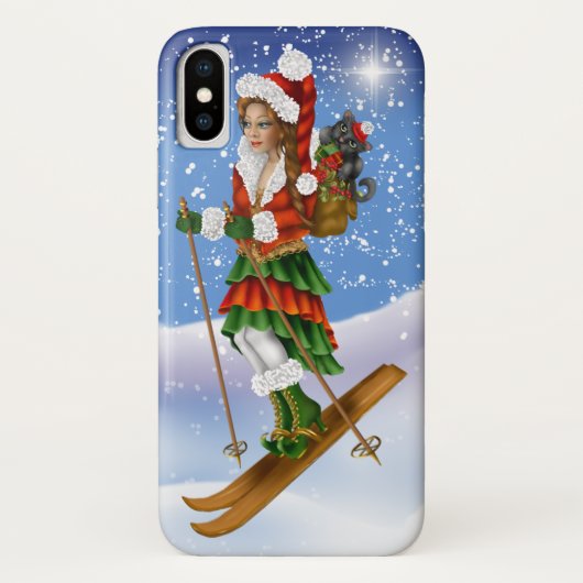 クリスマススノースキーヤーiPhoneケース Case-Mate iPhoneケース (裏面)